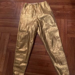 Gold High Wasted party pants